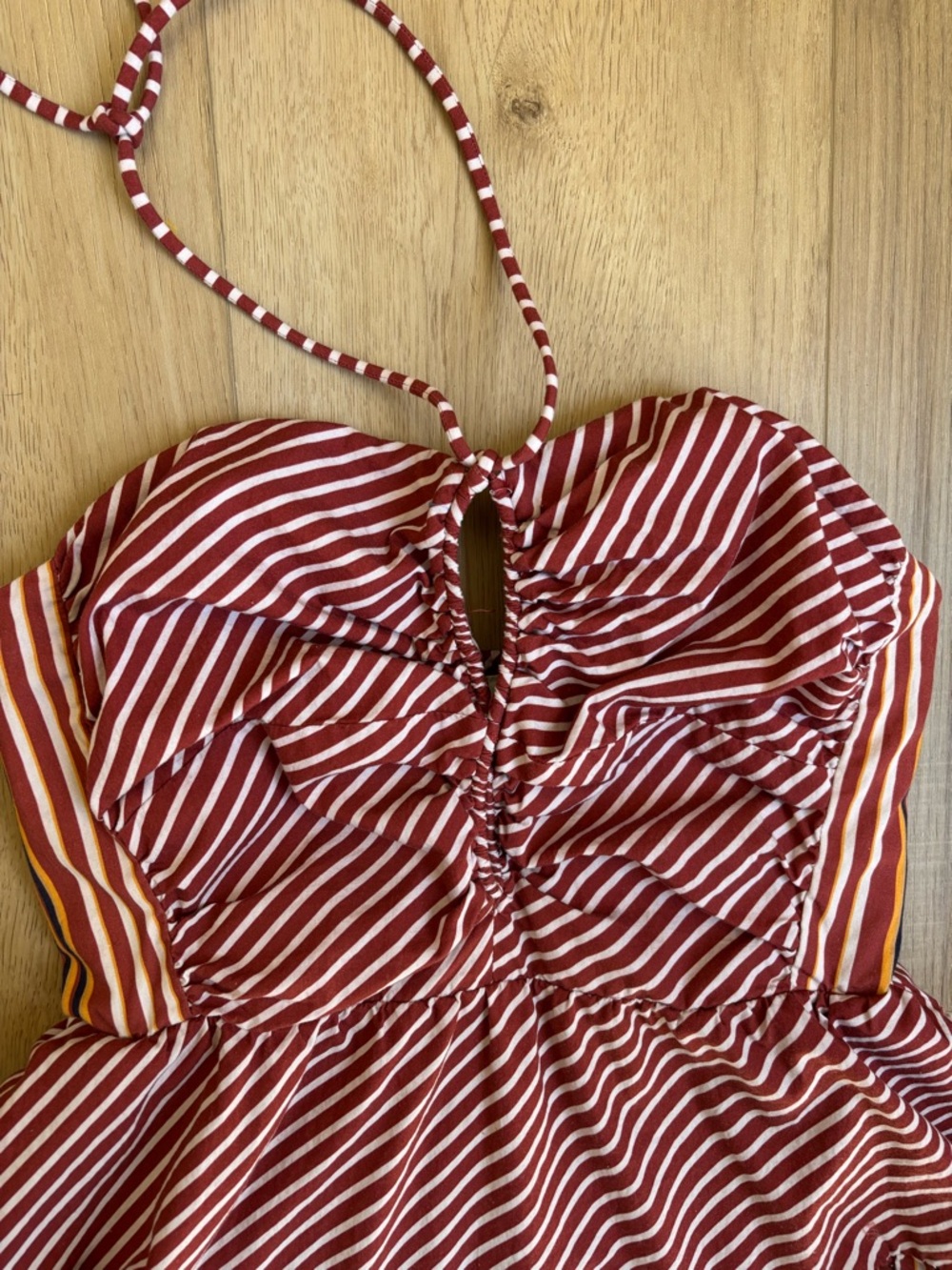 Emily Halter Mini Dress Stripped Summer Boho Size Medium Anthropologie - Picture 3 of 14